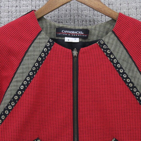 Vintage CANVASBACKS LUTTON & HORSFIELD Sweater Womens Small S Red Cropped Rare - Picture 5 of 9